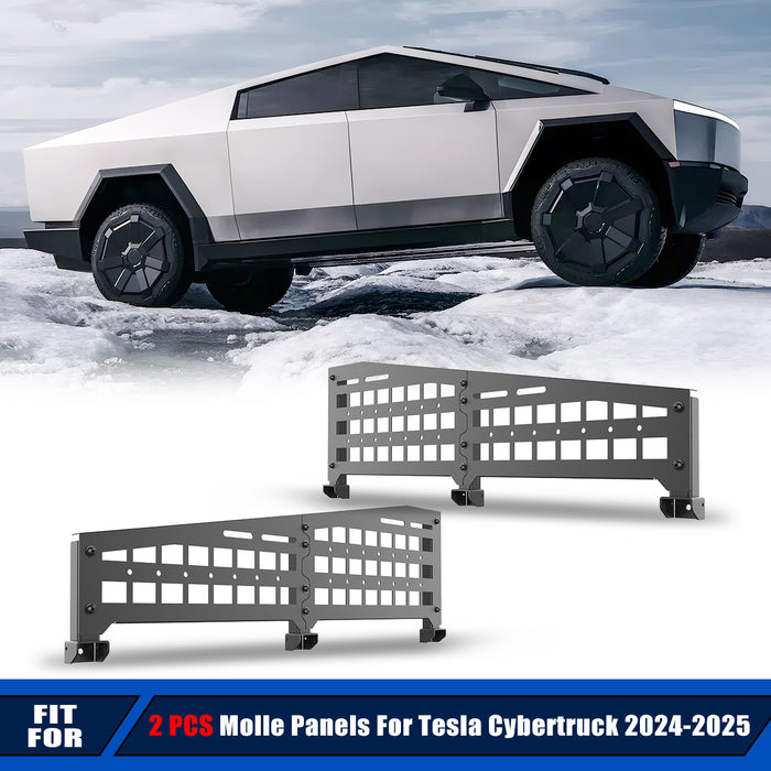 WOLFSTORM Metal Molle Panel Accessories(2 PCS), Compatible with Tesla Cybertruck Accessories, Suitable for Tesla Cybertruck 2024 2025