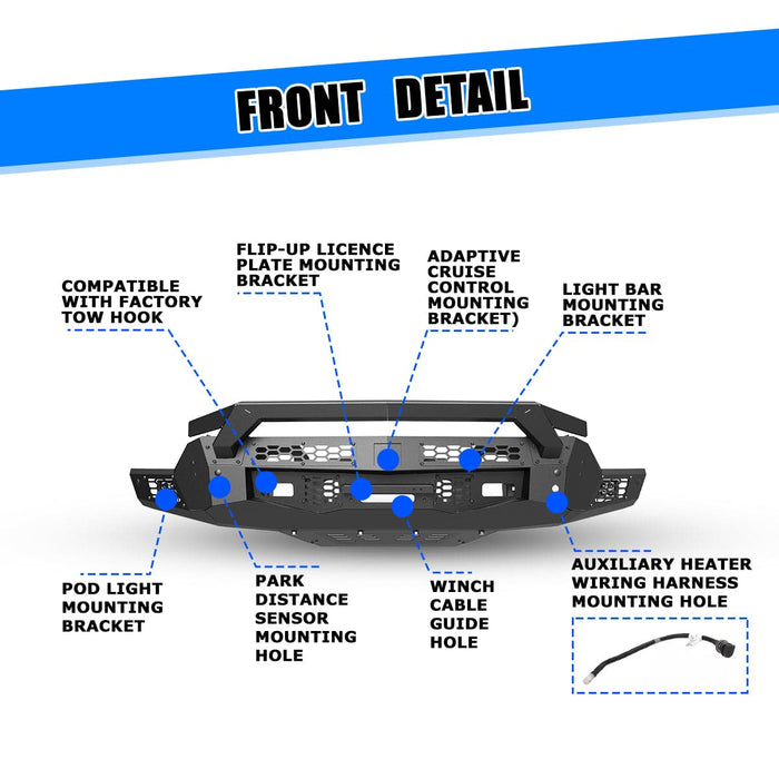 WOLFSTORM Front Bumper for 2022-2025 chevrolet silverado 1500