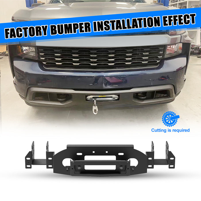 WOLFSTORM Front Hidden Winch Plate for 2019-2025 Chevy Silverado 1500 Pickup Trucks