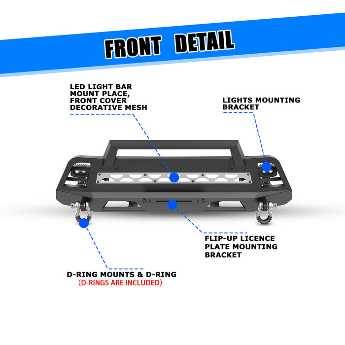 WOLFSTORM Front Bumper for 2022-2024 Nissan Frontier