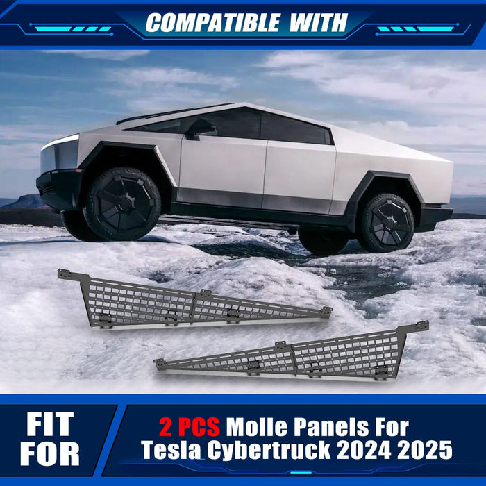 WOLFSTORM Metal Molle Panel Accessories(2 PCS), Compatible with Tesla Cybertruck Accessories, Suitable for Tesla Cybertruck 2024 2025