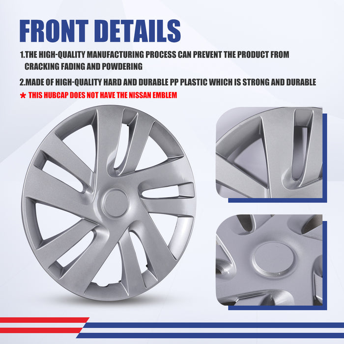 WOLFSTORM 15 Inch Hubcaps Wheel Cover Fit for 2013-2021 NISSAN NV200