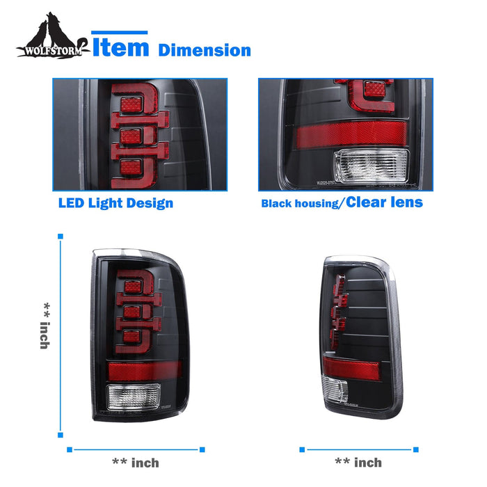 WOLFSTORM LED Taillights for 2004-2008 Ford F-150 Styleside Model - WOLFSTORM