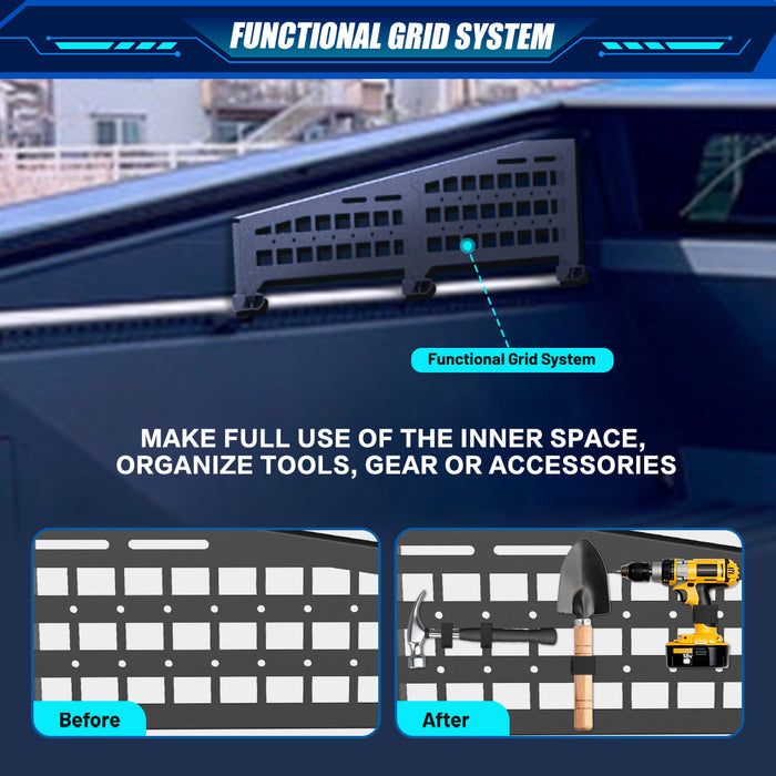 WOLFSTORM Metal Molle Panel Accessories(2 PCS), Compatible with Tesla Cybertruck Accessories, Suitable for Tesla Cybertruck 2024 2025