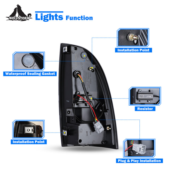 Luz trasera LED WOLFSTORM compatible con Toyota Tacoma 2005-2015.
