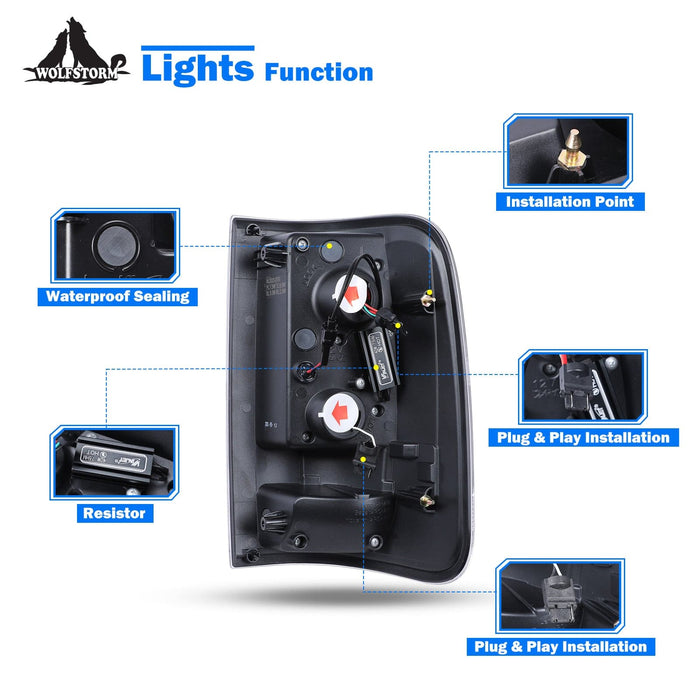 WOLFSTORM LED Taillights for 2004-2008 Ford F-150 Styleside Model - WOLFSTORM