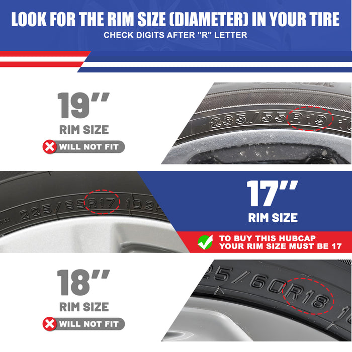 WOLFSTORM 17 Inch Hubcaps Wheel Cover for 2019-2025 Toyota RAV4