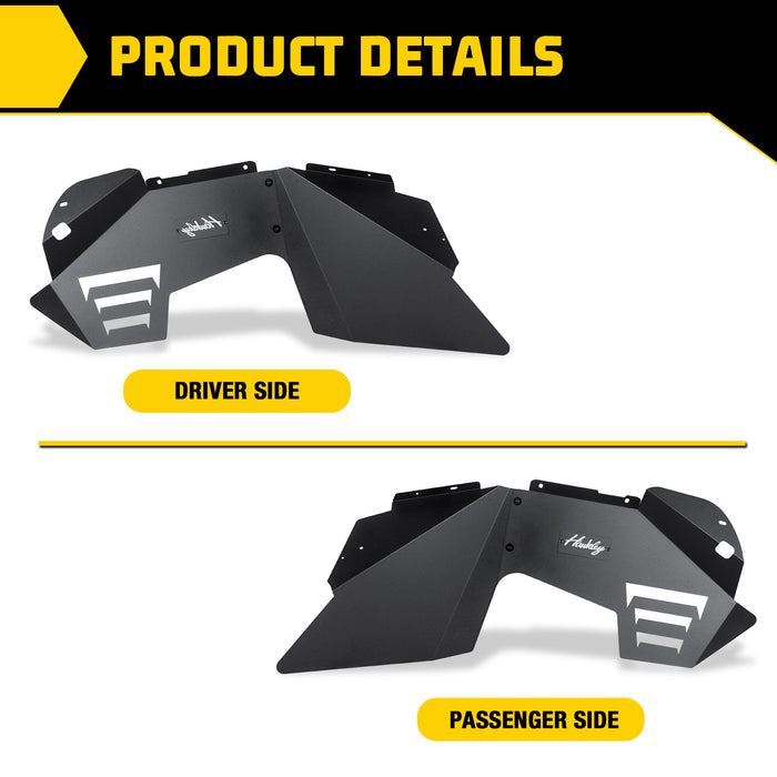 HAWKLEY Inner Splash Guards Fender Liners for Jeep Wrangler 2008-2017 JK/JKU
