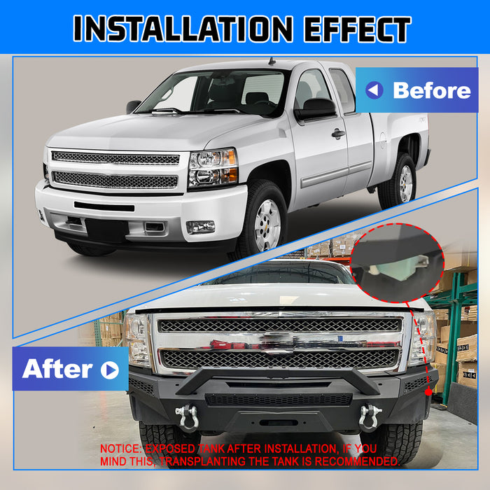 WOLFSTORM Front Bumper for 2007-2013 Chevy Silverado 1500 Multiple combinations are available for selection