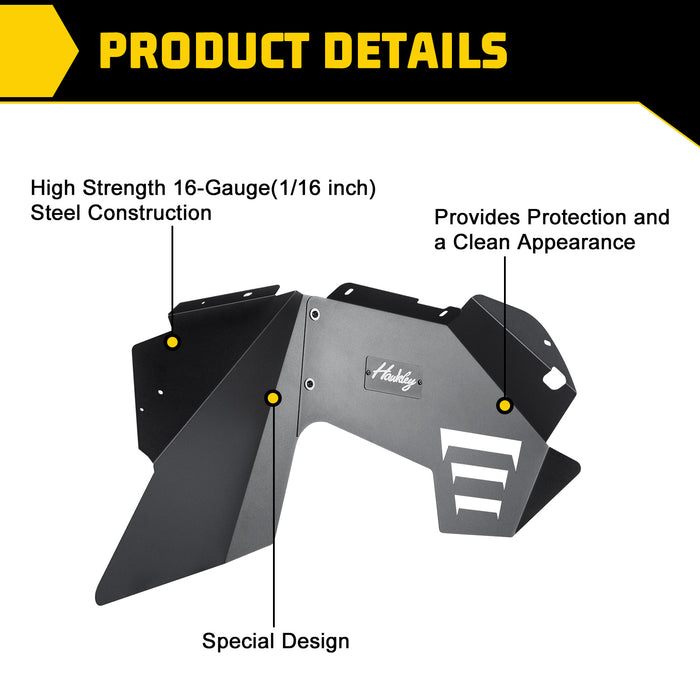 HAWKLEY Inner Splash Guards Fender Liners for Jeep Wrangler 2008-2017 JK/JKU