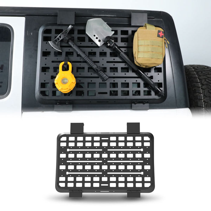 WOLFSTORM Rear Window Molle Panel for The 2018-2025 Jeep Wrangler JL 4 Door, Modular Storage Panel System Rear Window Protective Decoration