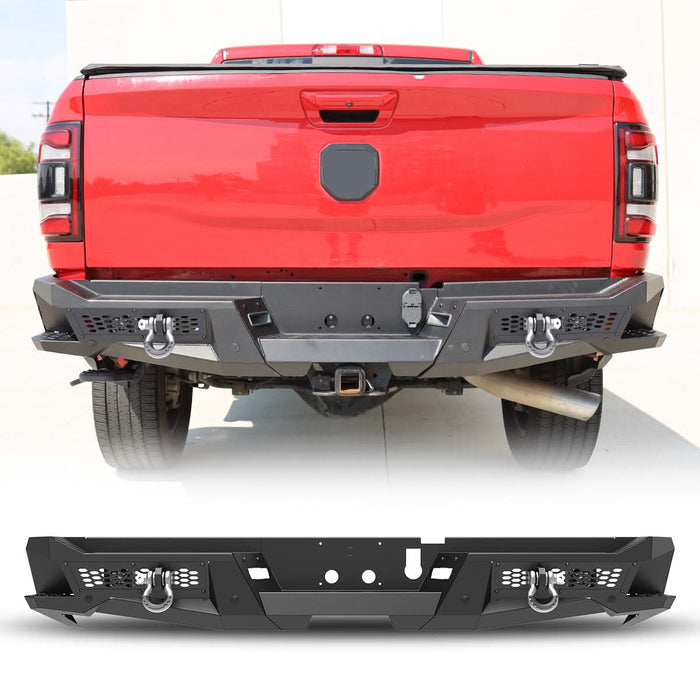 WOLFSTORM Rear Bumper for 2019-2024 Dodge Ram 2500, a set of 4 Inch LED Lights and a set of D-Rings Included