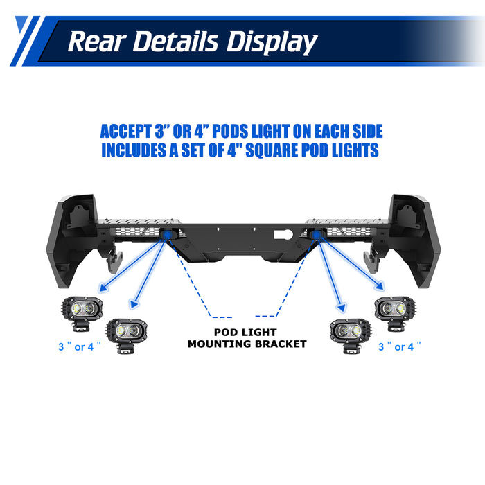 WOLFSTORM Rear Bumper for 2024-2025 TOYOTA TACOMA