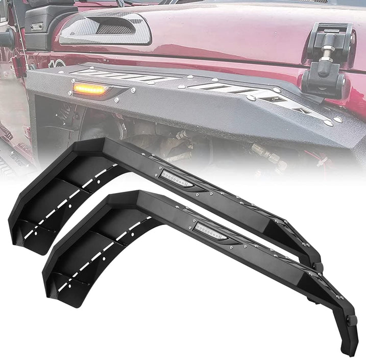 WOLFSTORM Front & Rear Fender Flares Kit for 2008-2017 Jeep Wrangler JK/JKU - WOLFSTORM