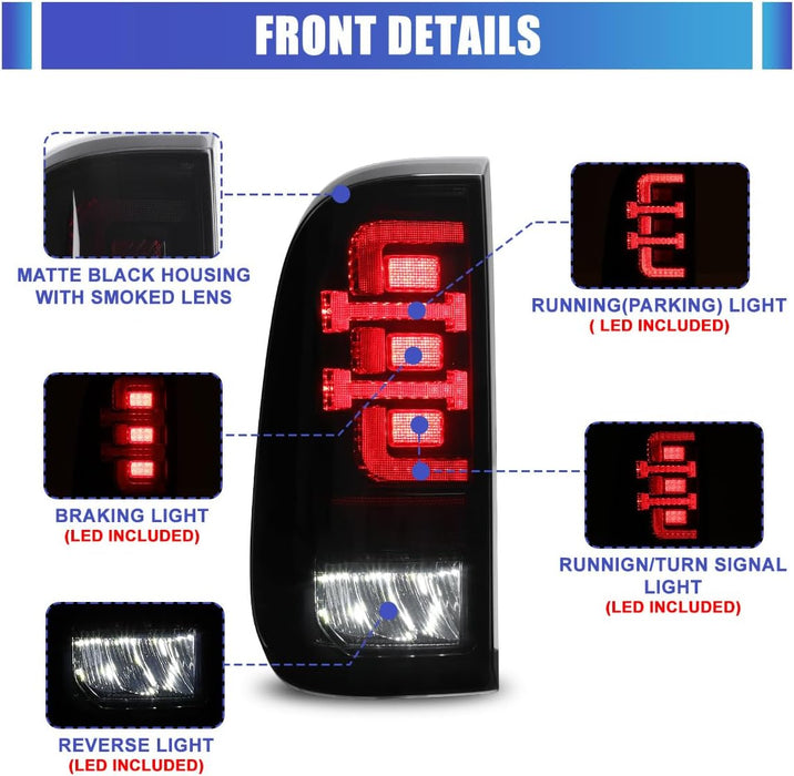 WOLFSTORM Full LED Tail Lights for 2008-2016 Ford F-250/F-350/F-450 Super Duty - WOLFSTORM