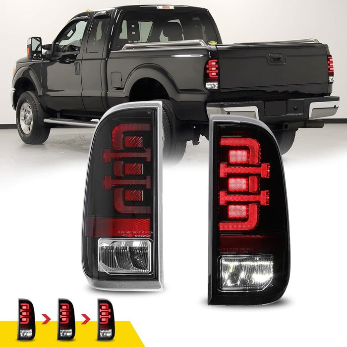 WOLFSTORM Full LED Tail Lights for 2008-2016 Ford F-250/F-350/F-450 Super Duty