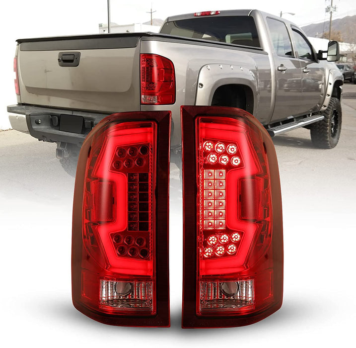 WOLFSTORM LED Tail Lights Fit for 2007-2013 Chevy Silverado 1500 and 2007-2014 GMC Sierra, 07-14 Chevy Silverado 2500HD/3500HD Tail Lights - WOLFSTORM