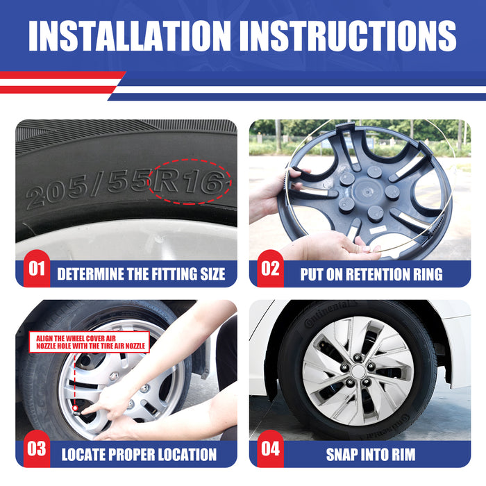 WOLFSTORM 16 Inch Hubcaps Wheel Cover Fit for 2019-2025 Nissan Altima