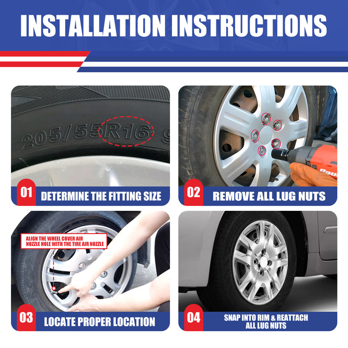 WOLFSTORM 16 Inch Hubcaps wheel cover Fit for 2007-2012 NISSAN SENTRA