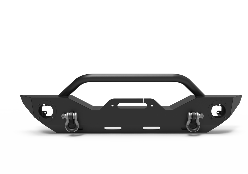 Wolfstorm Front Bumper with D-Ring, Fits for 2007-2018 Jeep WRANGLER JK, 2018-2025 JEEP WRANGLER JL, 2019-2025 JEEP GLADIATOR JT