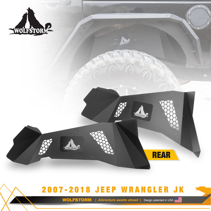 Inner Fender Liners Compatible with 2007-2017 Jeep Wrangler JK 2-Doors & 4-Doors