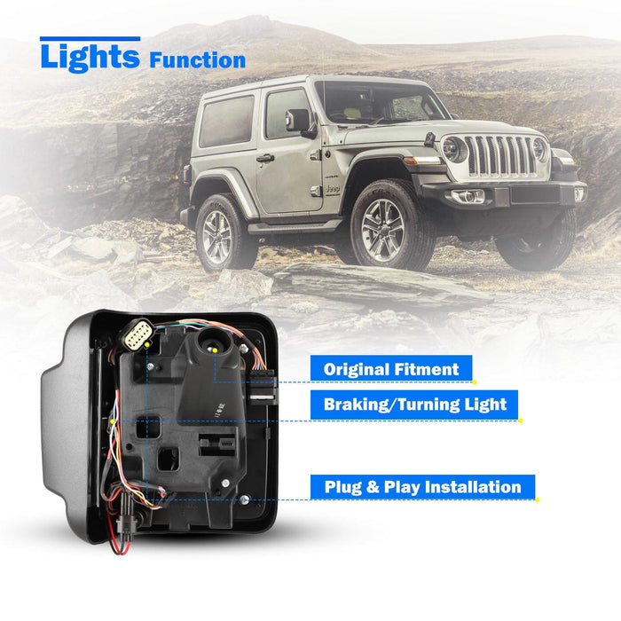 LED Sequential Tail Lights for 2018-2023 Jeep Wrangler JL/JLU - WOLFSTORM