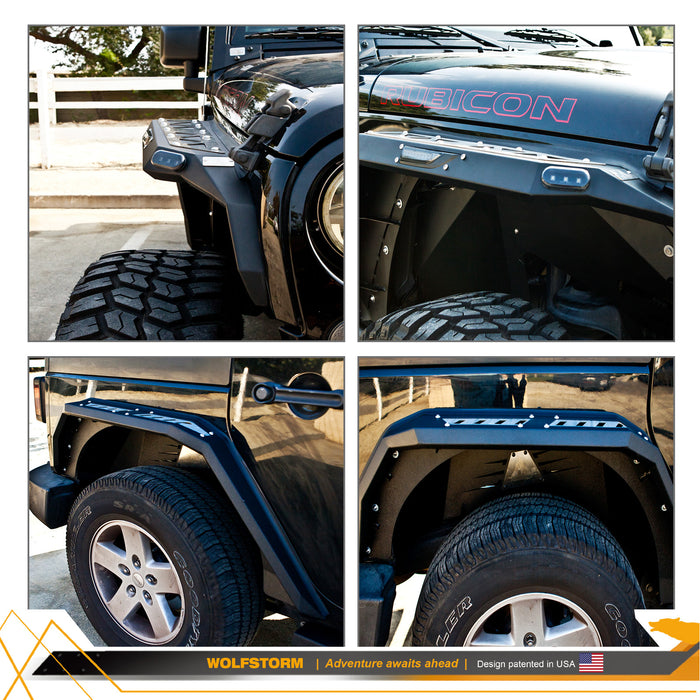 WOLFSTORM Fenders Flares for Jeep Wrangler JK 4 Doors/2 Doors