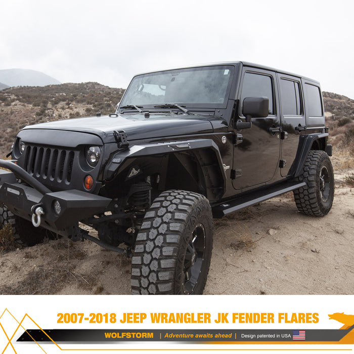 Guardabarros bengalas para Jeep Wrangler JK 2008-2017 con luces de giro secuenciales LED