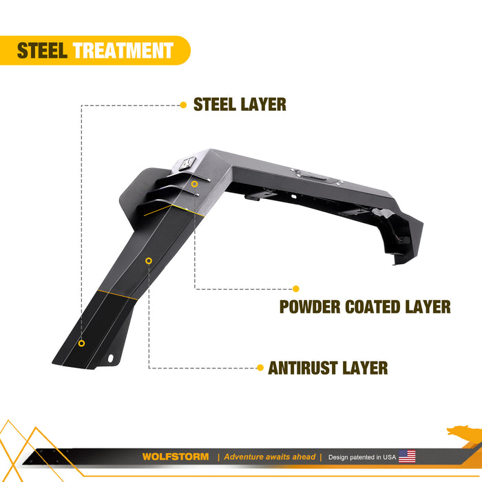 Guardabarros WOLFSTORM para Jeep Wrangler JL y Gladiator JT con luces LED
