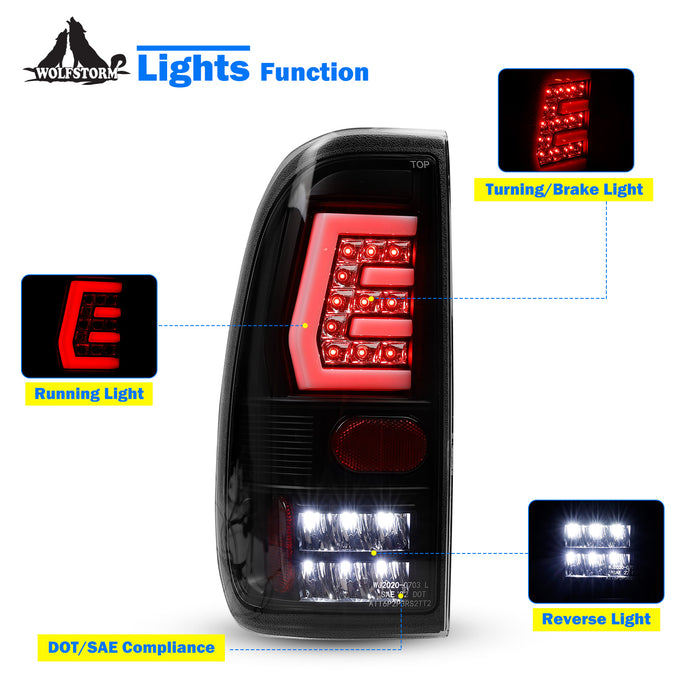 WOLFSTORM LED Tail Light Fit for 2000-2007 Ford F-250 Super Duty