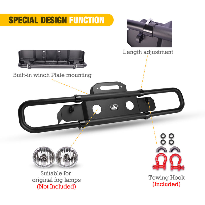 Front Bumper for 2007-2018 Jeep JK / 2018-2024 Jeep Wrangler JL/JLU / 2019-2024 Jeep JT with Winch Plate