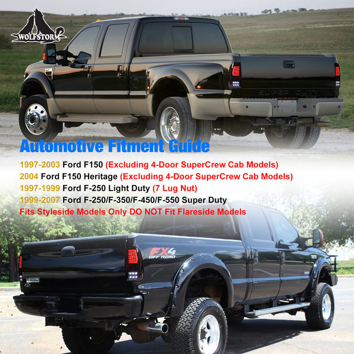WOLFSTORM LED Tail Light Fit for 2000-2007 Ford F-250 Super Duty