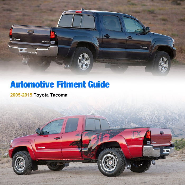 WOLFSTORM Luz trasera LED para Toyota Tacoma 2005-2015, luz de señal de giro secuencial y DRL