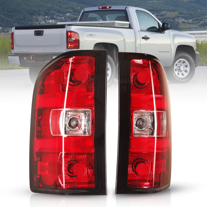 WOLFSTORM Taillights for 2007-2013 Chevy Silverado 1500 2500 3500 with Bulbs and Wiring Kit - WOLFSTORM
