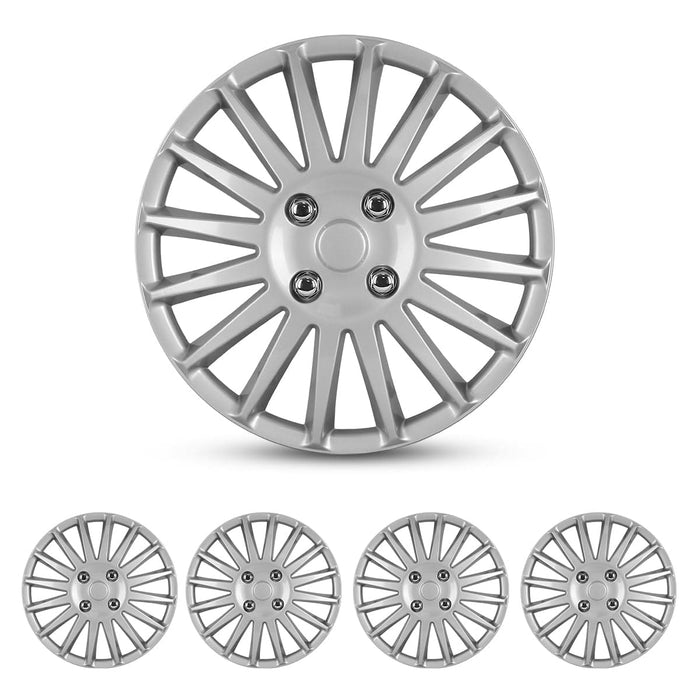 WOLFSTORM 15 Inch Automotive Hubcap Set of 4 Lacquer Wheel Tire Covers - WOLFSTORM