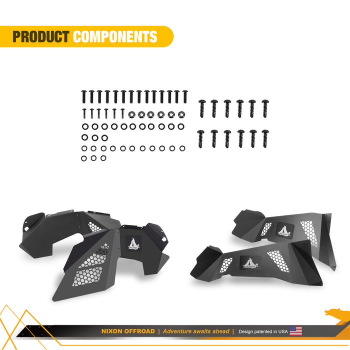 Inner Fender Liners Compatible with 2007-2017 Jeep Wrangler JK 2-Doors & 4-Doors