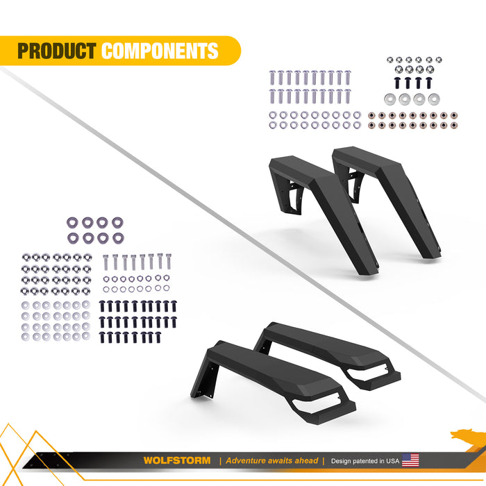 Guardabarros WOLFSTORM para Jeep Wrangler JL/JLU 2018-2024 y Gladiator JT 2019-2024