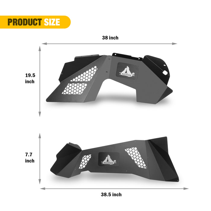 Inner Fender Liners Compatible with 2007-2017 Jeep Wrangler JK 2-Doors & 4-Doors