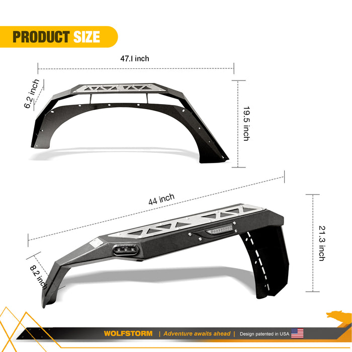 WOLFSTORM Fenders Flares for Jeep Wrangler JK 4 Doors/2 Doors