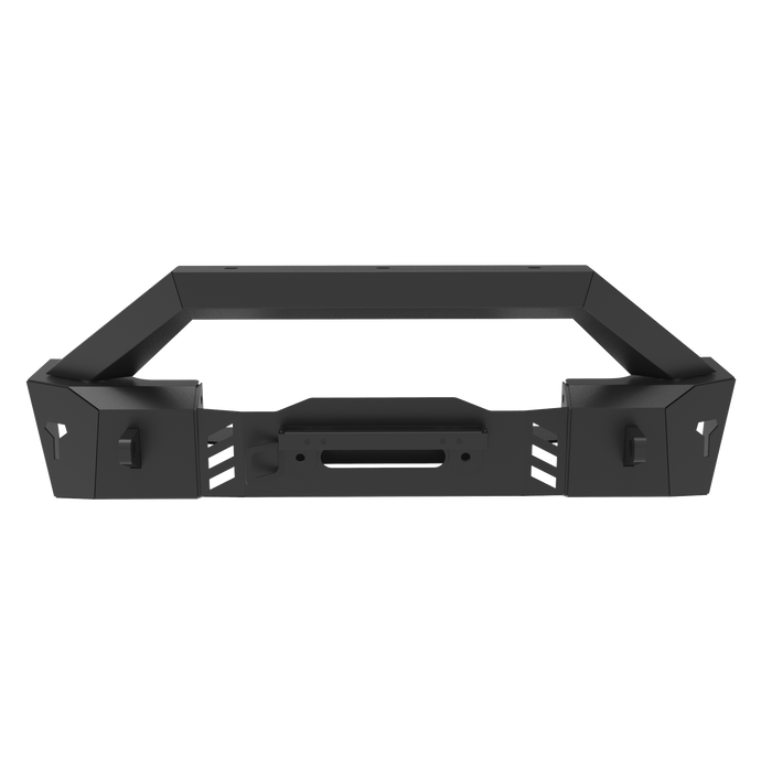 Front Bumper for Jeep Wrangler JL/JK/Gladiator JT, with LED Light D-ring Winch Plate License Plate Bracket - WOLFSTORM