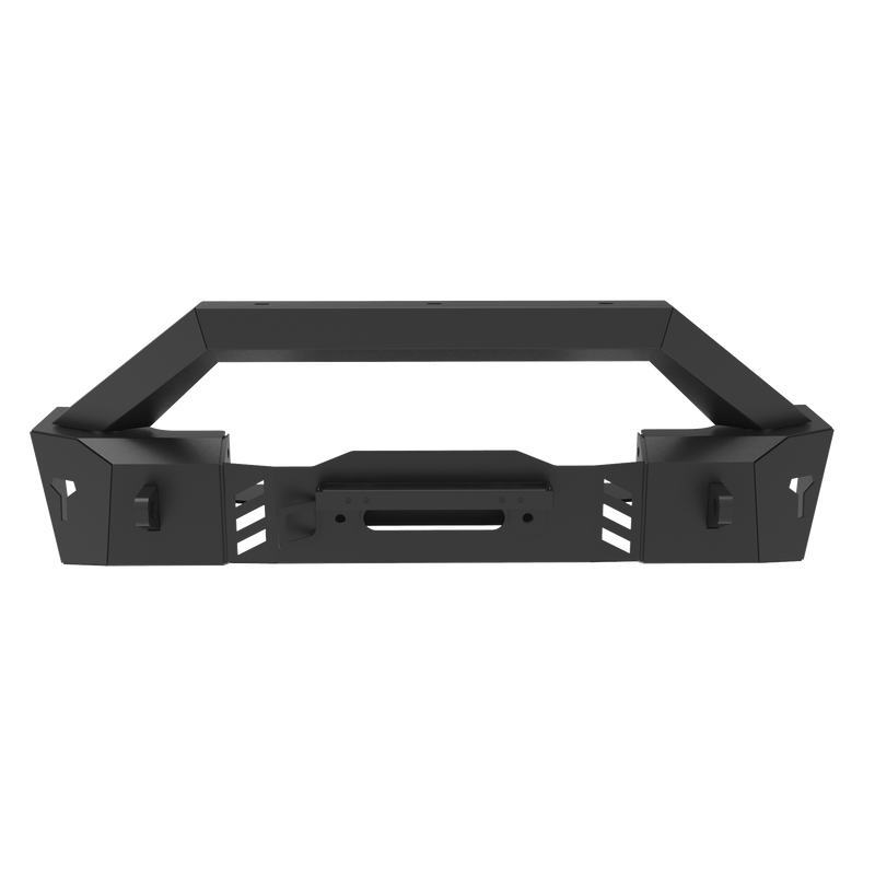 Front Bumper for Jeep Wrangler JL/JK/Gladiator JT, with LED Light D-ring Winch Plate License Plate Bracket - WOLFSTORM