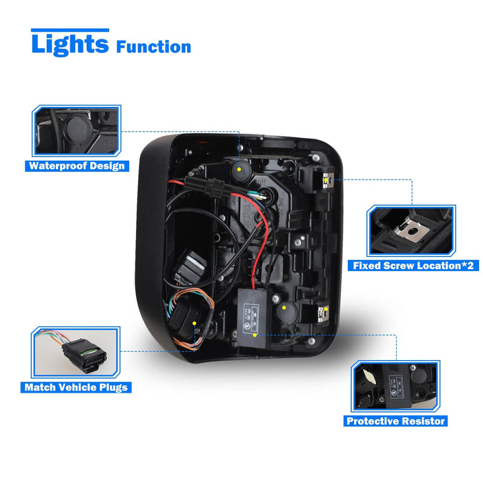 LED Sequential Tail Lights for 2019 2020 2021 2022 2023 Jeep Gladiator JT - WOLFSTORM