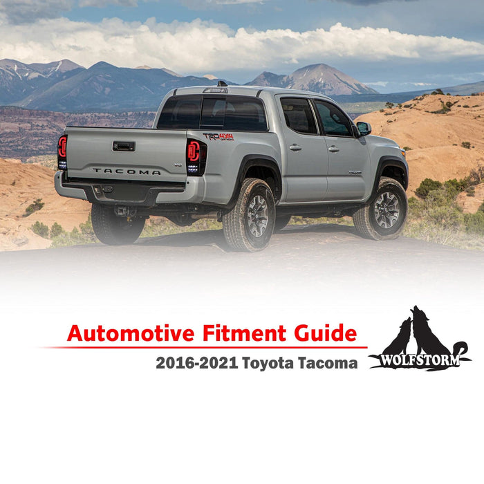 WOLFSTORM LED Tail Light Assembly for 2016-2022 Toyota Tacoma, Tail Lights with Sequential Turn Signal Design - WOLFSTORM