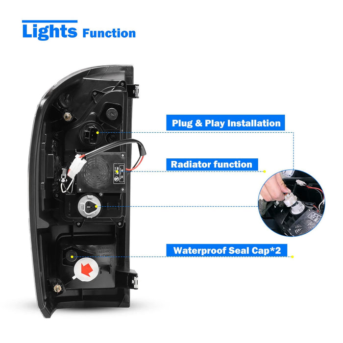 WOLFSTORM LED Tail Light Assembly for 2016-2022 Toyota Tacoma with New LED Light Design - WOLFSTORM
