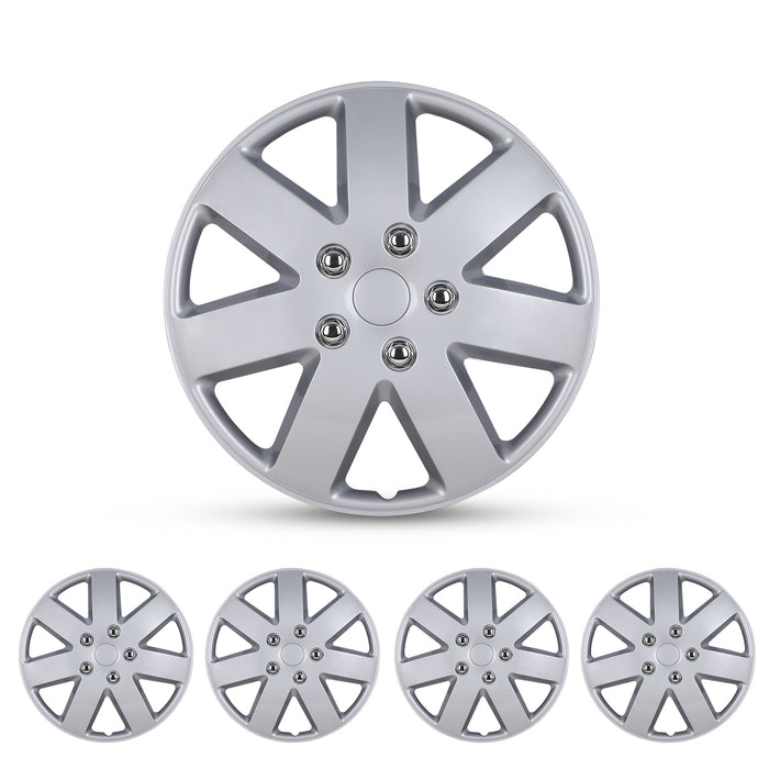 WOLFSTORM 4-Pack 16 Inch Universal Hubcaps for Steel Wheel Rims Cover