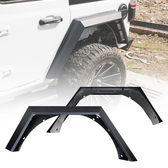 WOLFSTORM Fender Flares pour Jeep Wrangler JL et Gladiator JT avec lumières LED