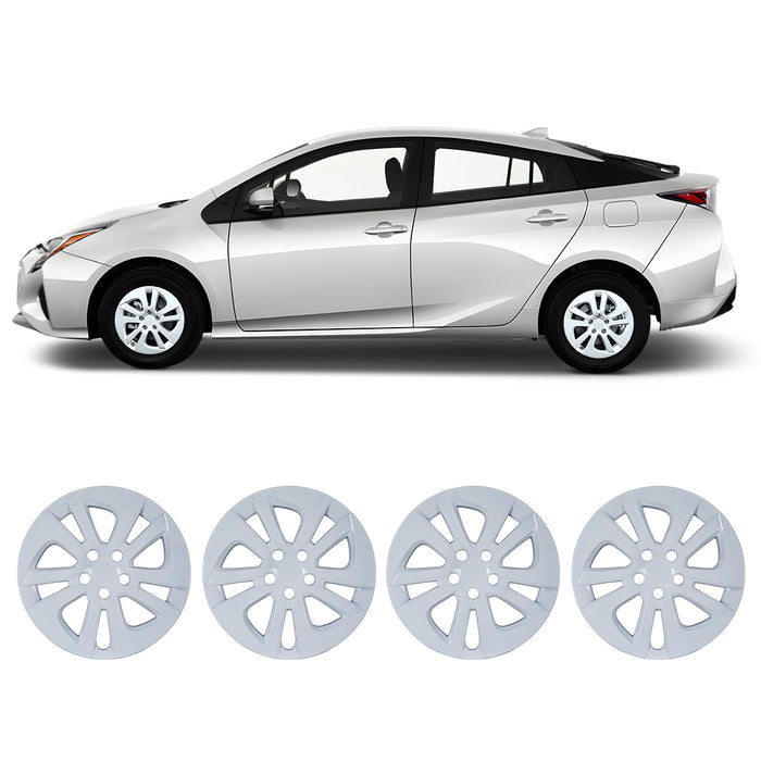 thumbnail image 2 of Set Of 4 15" Silver/Black Hubcaps Wheel Covers For 2016-2017 Toyota Prius 2 of 6