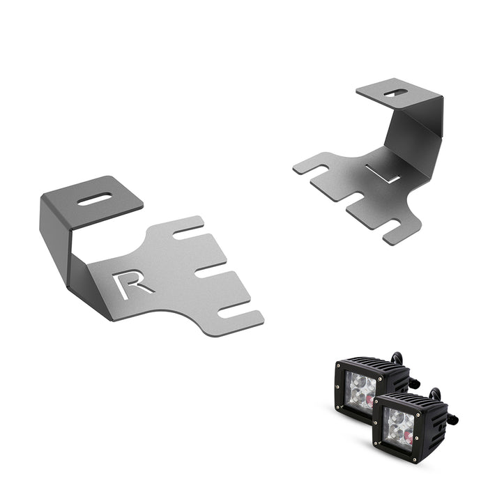 WOLFSTORM A-Pillar LED Lights Bar Mounting Brackets with Lights for 2024-2025 Tesla Cybertruck