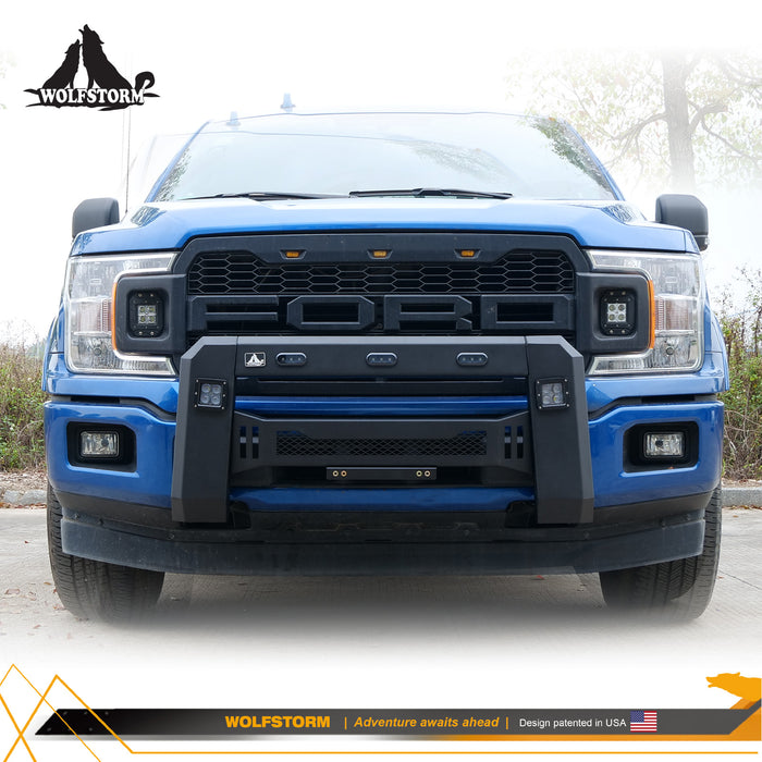 WOLFSTORM Pare-chocs avant avec lumières LED compatible avec Ford F-150 2018 2019 2020