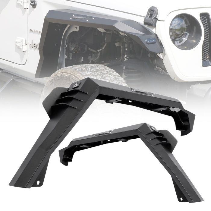 WOLFSTORM Fender Flares pour Jeep Wrangler JL et Gladiator JT avec lumières LED